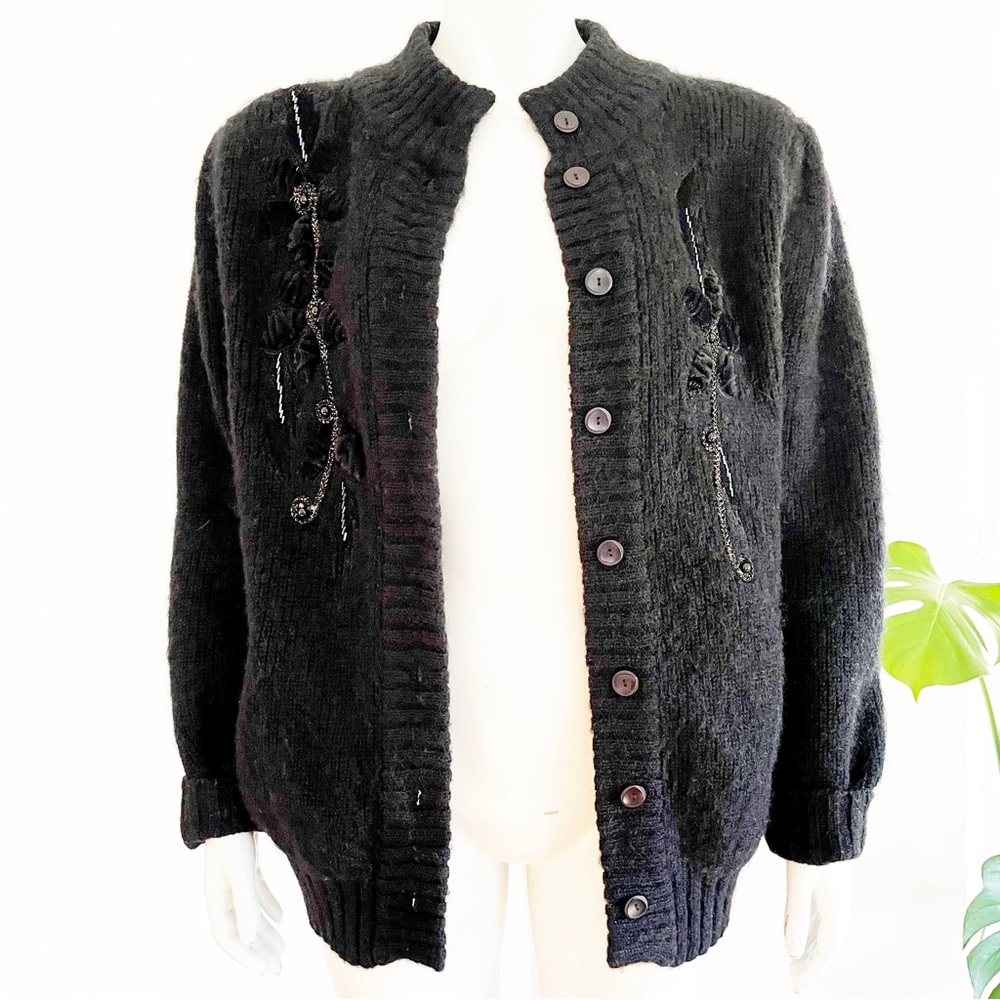 Wool sweater jacket vintage 1960s cardigan